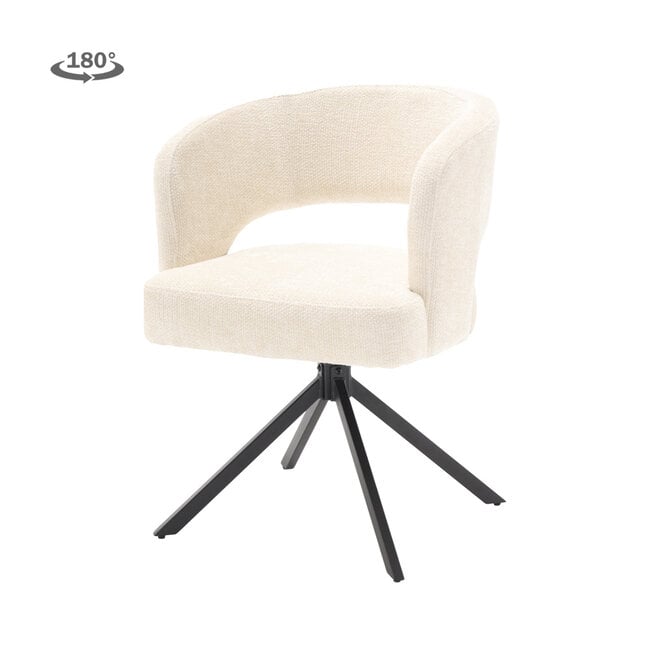 Tower Living Mura Armstoel - fabric Haga 23 pearl (draaibaar)