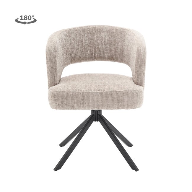 Tower Living Mura Armstoel - fabric Haga 30 beige (draaibaar)