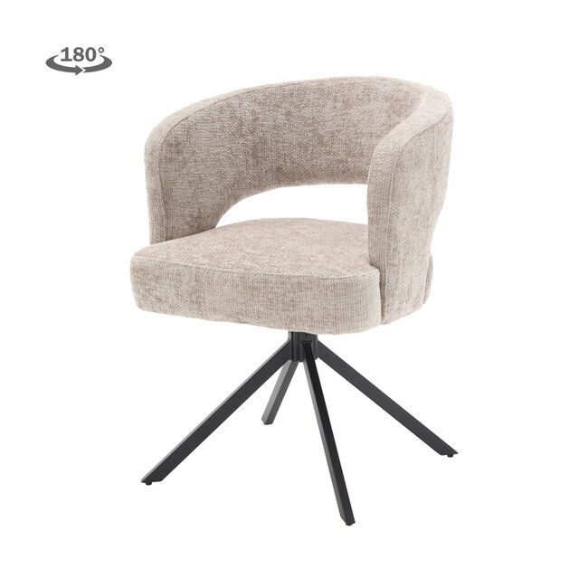 Tower Living Mura Armstoel - fabric Haga 30 beige (draaibaar)