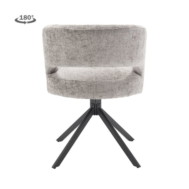 Tower Living Mura Armstoel - fabric Haga 09 silver (draaibaar)