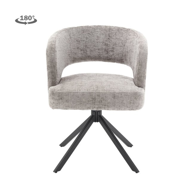 Tower Living Mura Armstoel - fabric Haga 09 silver (draaibaar)
