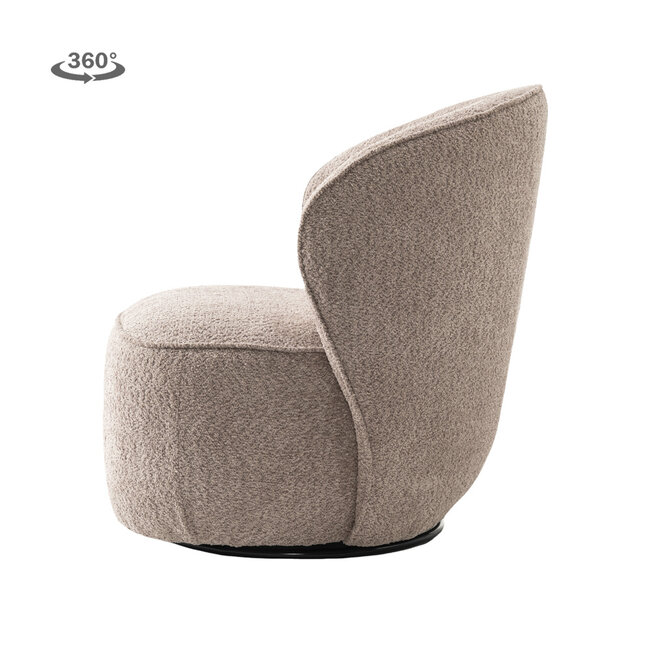 Tower Living Belvi Fauteuil - fabric AJ3019-13 Old pink (draaibaar)