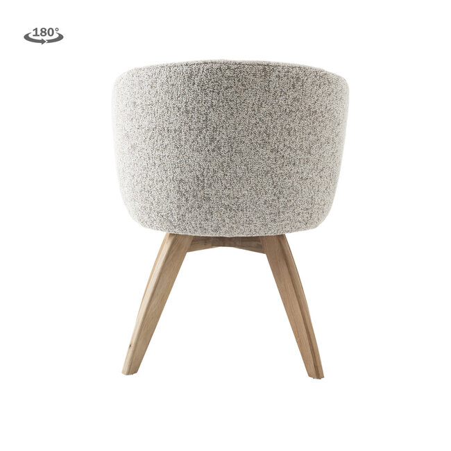 Tower Living Brescia Armstoel - fabric Puente 06 beige white (draaibaar)