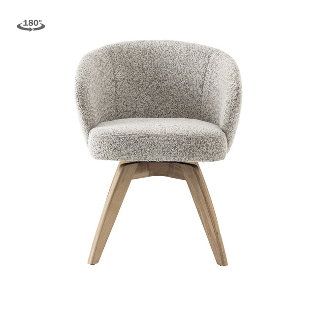 Tower Living Brescia Armstoel - fabric Puente 06 beige white (draaibaar)