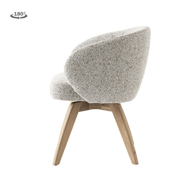 Tower Living Brescia Armstoel - fabric Puente 06 beige white (draaibaar)