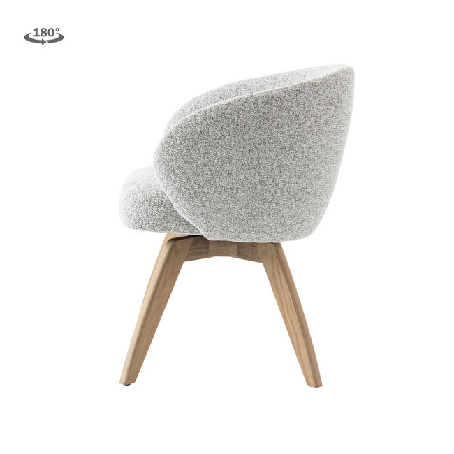 Tower Living Brescia Armstoel - fabric Puente 09 light grey (draaibaar)
