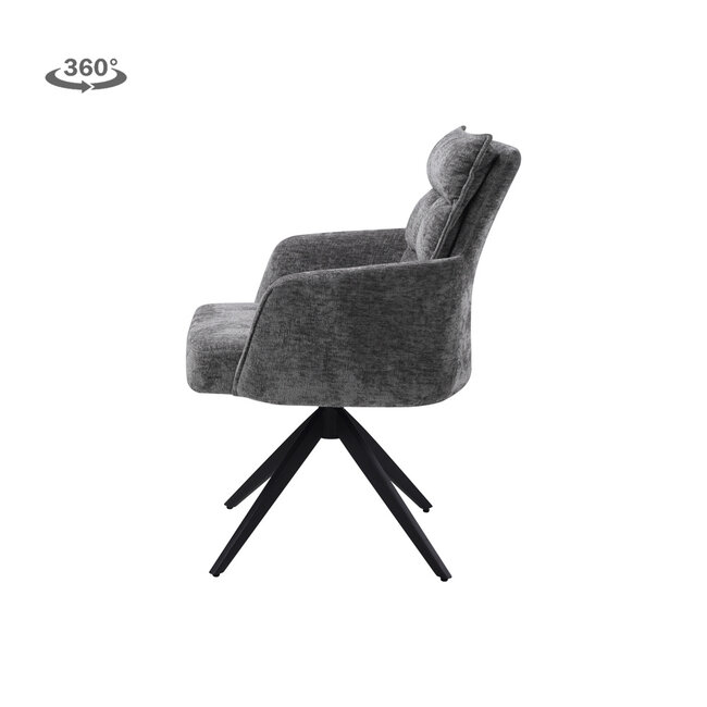 Tower Living Rosora Armstoel - HZ6068-85 grey (draaibaar)