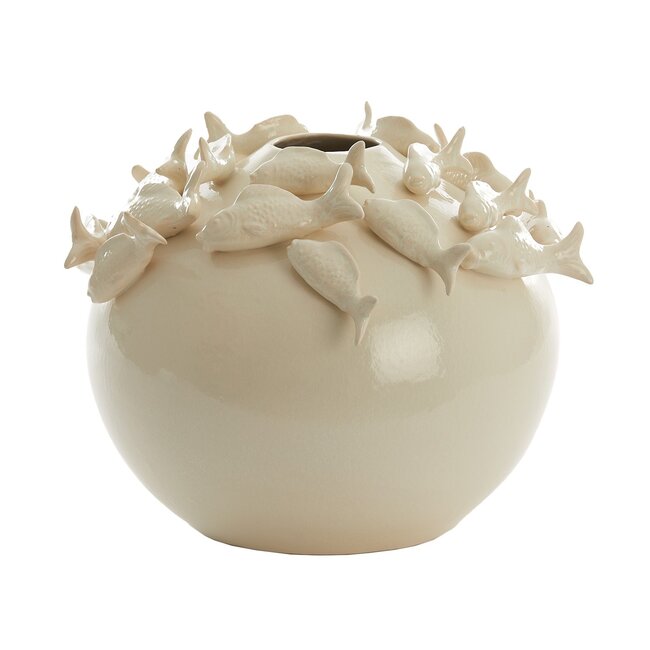 Light en Living Vaas deco Ø41,5X32 cm FISH keramiek creme