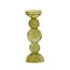 Light en Living Light & Living Kaarsenhouder ITINGA - Glas met Bubbelstructuur - Olijfgroen - Ø10x26,5 cm