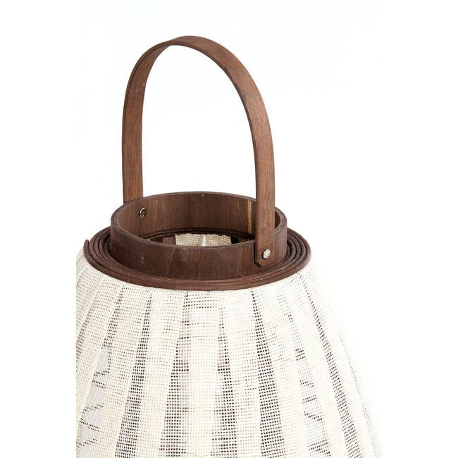 Light en Living Windlicht Ø36X55 cm DAZIO Linen Natural+donkerbruin hout