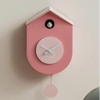 Karlsson Wandklok Grato Cuckoo tan rose met zachtroze