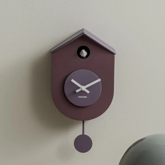 Karlsson Wandklok Grato Cuckoo mauve purple met lavendel paars