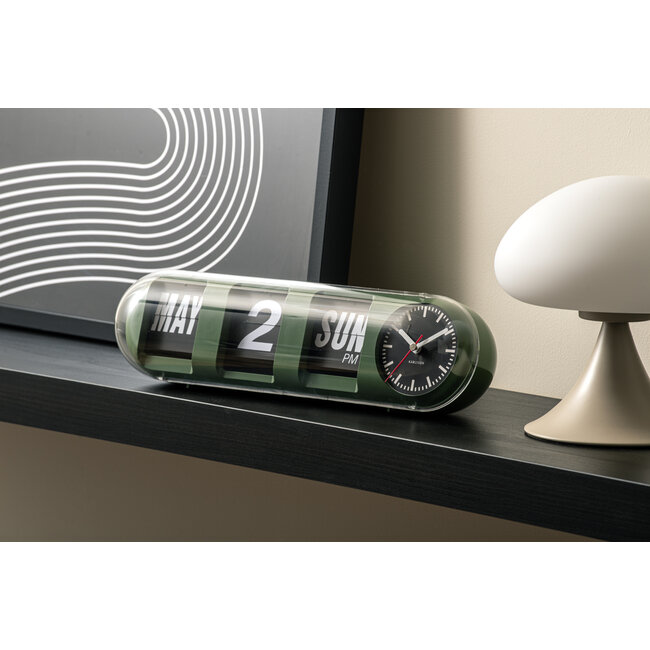 Karlsson Wandklok Tube Flip jungle groen