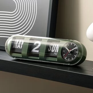 Karlsson Wandklok Tube Flip jungle groen