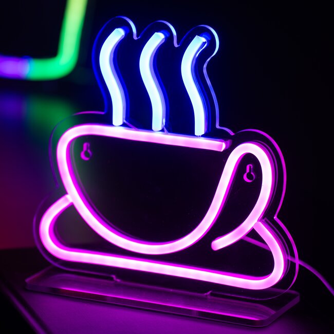 Leitmotiv Neon licht Coffee roze