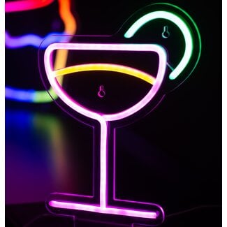 Leitmotiv Neon licht Cocktail multi colour