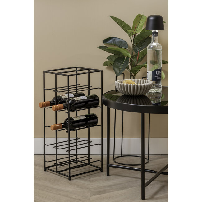 Present Time Wijnrek Dual Floor metaal mat zwart