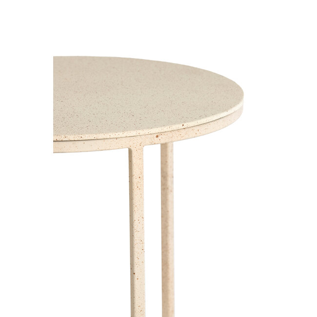 Light en Living Bijzettafel Set van 2 SADAR zand + lichtbruin gespikkeld