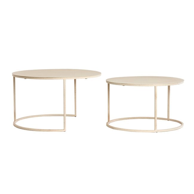 Light en Living Salontafel S/2 Ø65x38+Ø75x42 cm SADAR zand+l bruin gespikkld