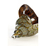 Light en Living Ornament 28x12x16 cm SHELL glas olijf  groen