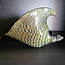 Light en Living Ornament 28x12x16 cm SHELL glas olijf  groen