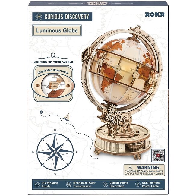 Robotime Houten puzzel Luminous Globe