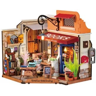 Robotime Houten bouwpakket Corner Bookstore