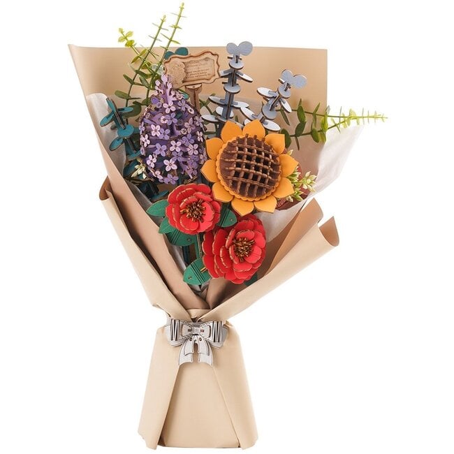 Robotime Houten Bouwpakket Flower Bouquet
