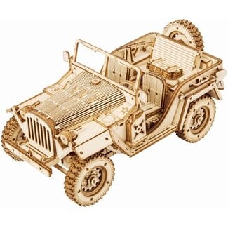 Robotime Houten Bouwpakket Army Field Car