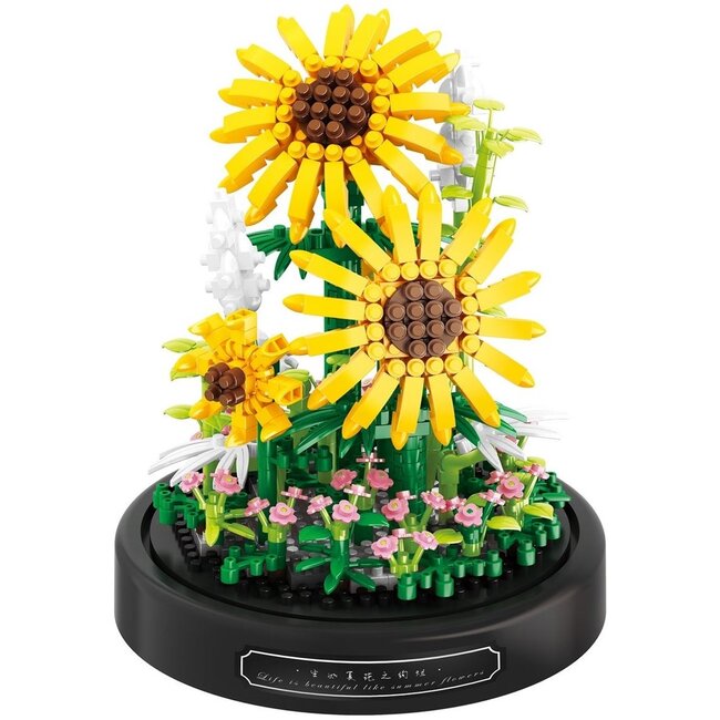 Balody Bouwset Yellow Sunflowers onder stolp