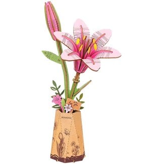 Robotime Houten Bouwpakket Pink Lily