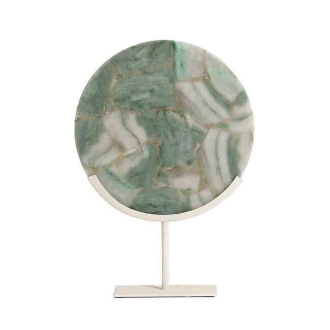Light en Living Ornament op voet 35x12x50 cm GOUYA in Groen Agaat en Crème