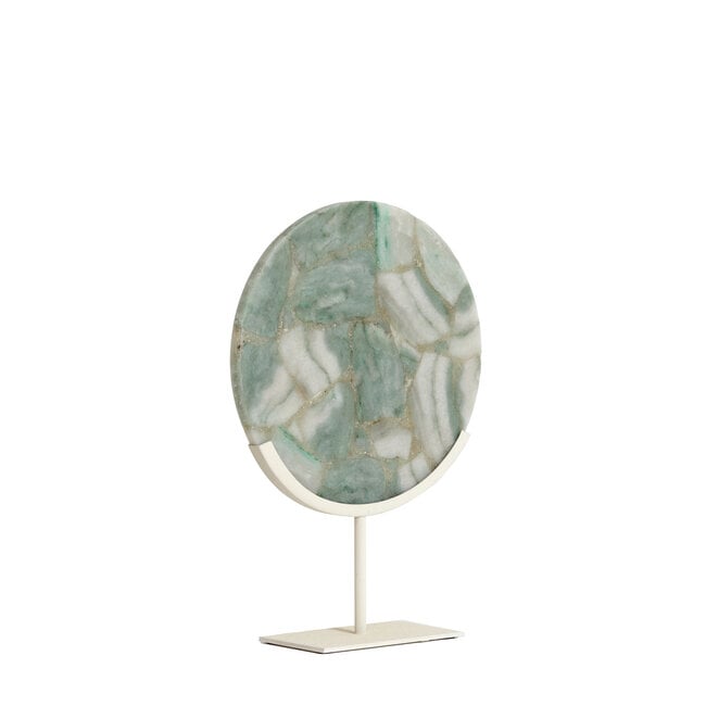 Light en Living Ornament op voet 35x12x50 cm GOUYA in Groen Agaat en Crème