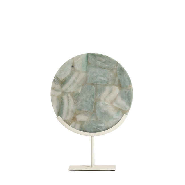 Light en Living Ornament op voet 35x12x50 cm GOUYA in Groen Agaat en Crème