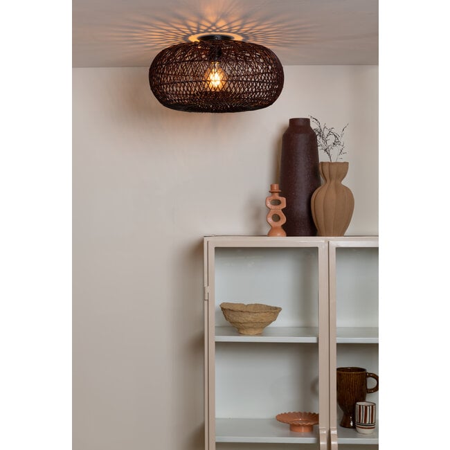 Good&Mojo Plafondlamp Arizona bamboe ø50 burgundy S
