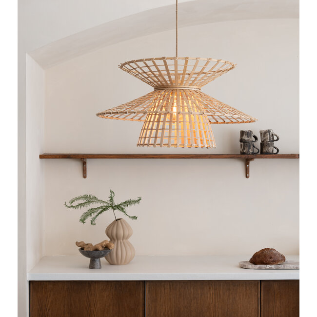 Good&Mojo Hanglamp Machu Picchu bamboe ø57xh.27cm naturel
