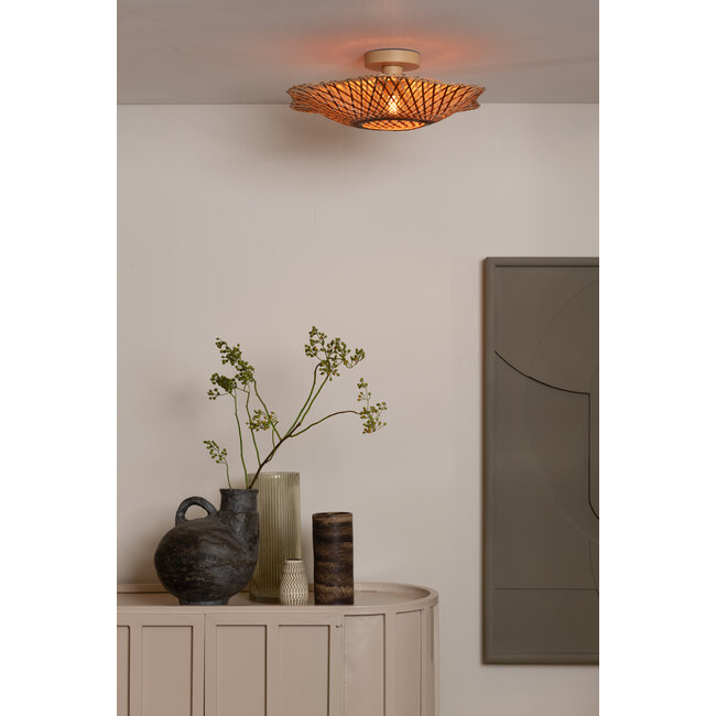 Good&Mojo Plafondlamp Madura bamboe ø44x12cm naturel bruin S