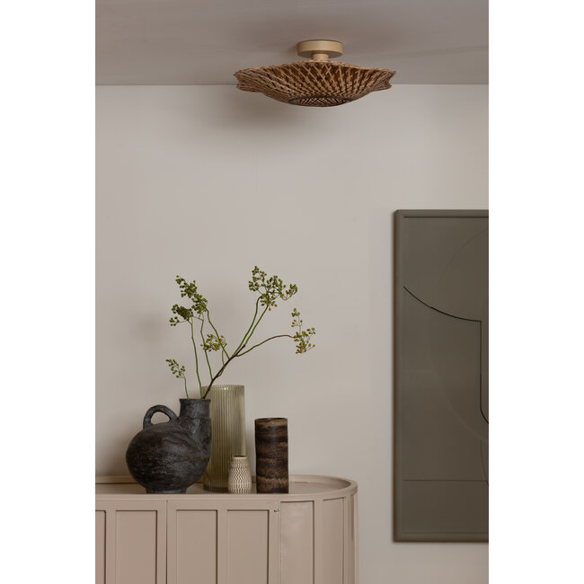 Good&Mojo Plafondlamp Madura bamboe ø44x12cm naturel bruin S