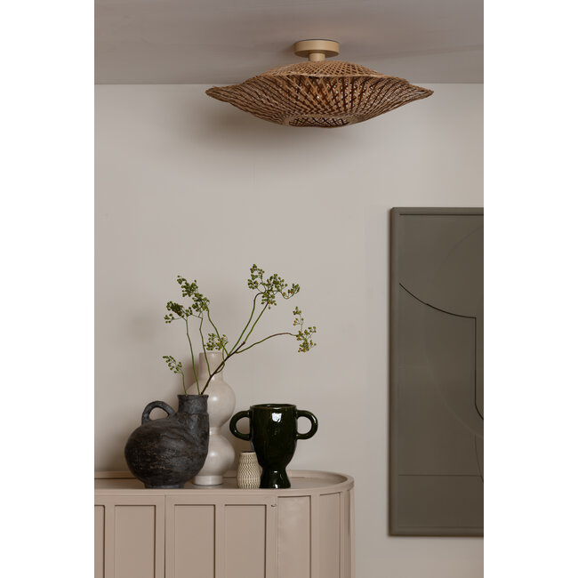 Good&Mojo Plafondlamp Madura bamboe ø60x15cm naturel bruin M