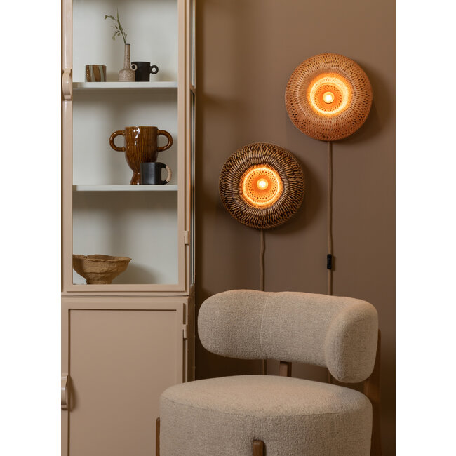 Good&Mojo Wandlamp Barbados bamboe ø35xh.15cm naturel
