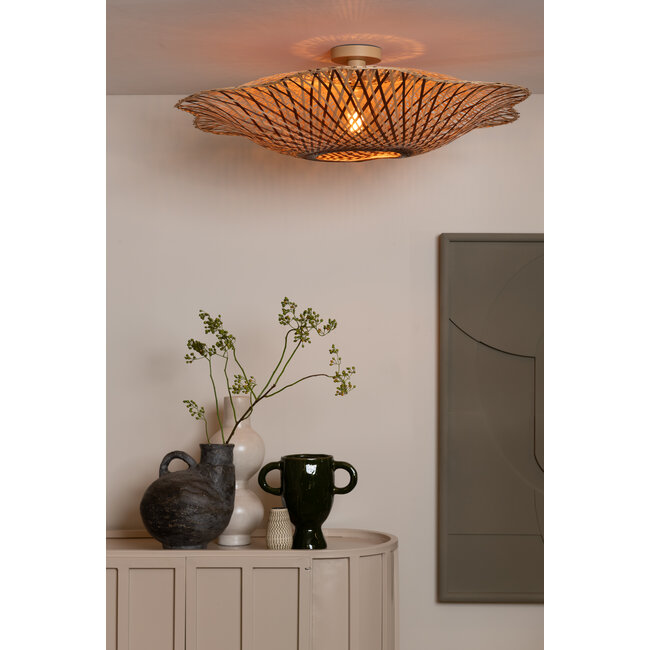 Good&Mojo Plafondlamp Madura bamboe ø87x20cm naturel bruin L