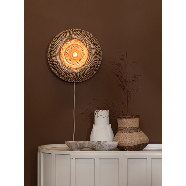 Good&Mojo Wandlamp Barbados bamboe ø35xh.15cm naturel/bruin