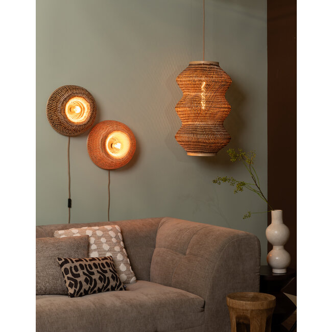 Good&Mojo Wandlamp Barbados bamboe ø35xh.15cm naturel/bruin