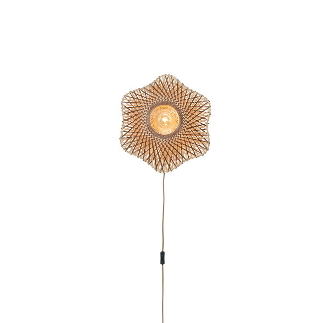 Good&Mojo Wandlamp Madura bamboe ø44x12cm naturel bruin S