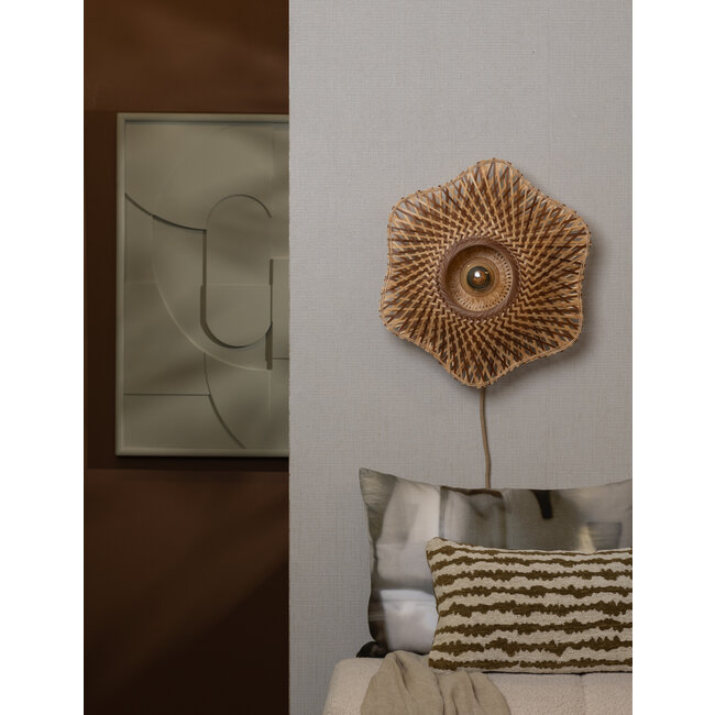 Good&Mojo Wandlamp Madura bamboe ø44x12cm naturel bruin S