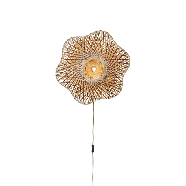 Good&Mojo Wandlamp Madura bamboe ø60x15cm naturel bruin M