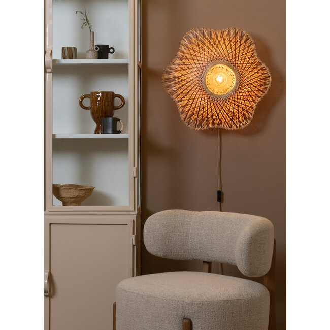Good&Mojo Wandlamp Madura bamboe ø60x15cm naturel bruin M
