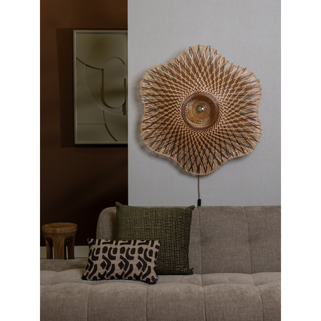 Good&Mojo Wandlamp Madura bamboe ø87x20cm naturel bruin L