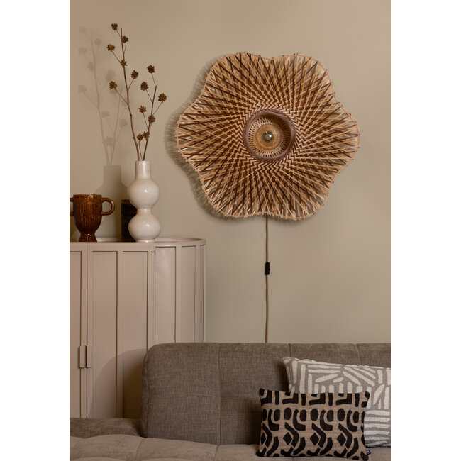Good&Mojo Wandlamp Madura bamboe ø87x20cm naturel bruin L