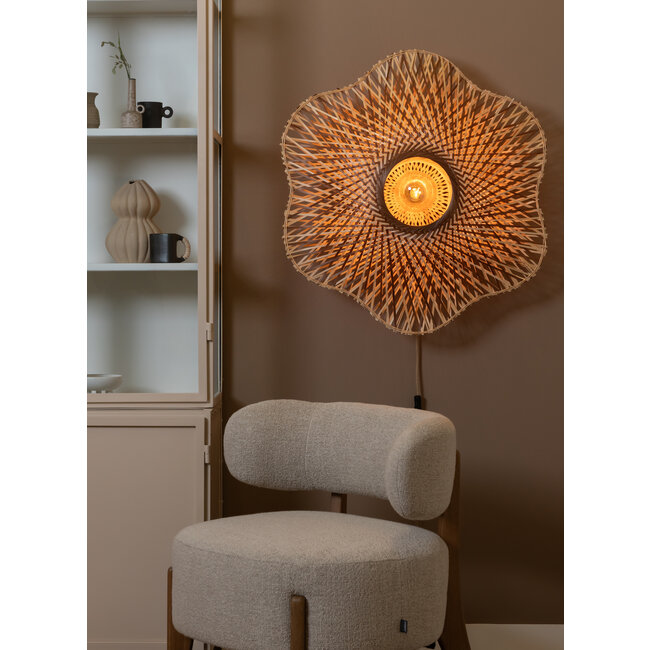 Good&Mojo Wandlamp Madura bamboe ø87x20cm naturel bruin L